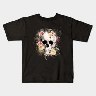 Sage Tribe Skull With roses Kids T-Shirt